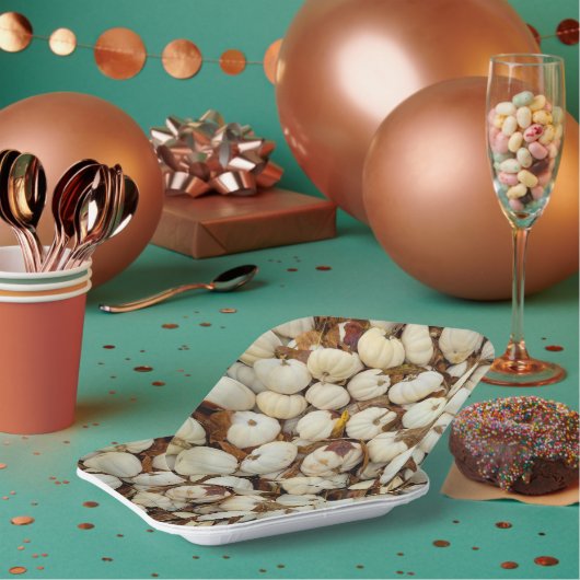 White Pumkin Paper Plate Pappteller (Multi)