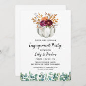 White Pumpkin and Greenerity Fall Engagement Party Einladung (Vorne/Hinten)