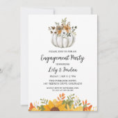 White Pumpkin and Greenerity Fall Engagement Party Einladung (Vorderseite)