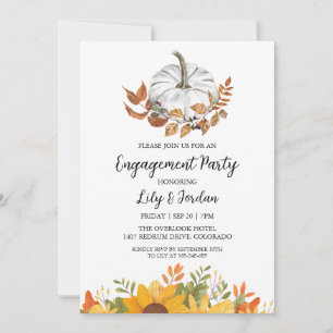 White Pumpkin and Greenerity Fall Engagement Party Einladung