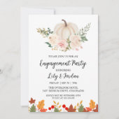 White Pumpkin and Greenerity Fall Engagement Party Einladung (Vorderseite)