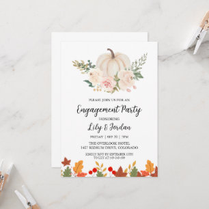 White Pumpkin and Greenerity Fall Engagement Party Einladung