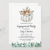 White Pumpkin and Greenerity Fall Engagement Party Einladung (Vorne/Hinten)