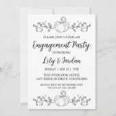 White Pumpkin and Greenerity Fall Engagement Party Einladung (Vorderseite)