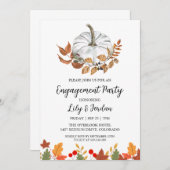 White Pumpkin and Greenerity Fall Engagement Party Einladung (Vorne/Hinten)