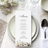 White Pumpkin and Wildblumen Wedding Menu Card Menükarte