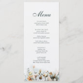 White Pumpkin and Wildblumen Wedding Menu Card Menükarte (Vorderseite)