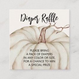 White Pumpkin Baby Diaper Raffle Begleitkarte
