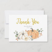 White Pumpkin Baby Dusche Danke Karte (Vorderseite)