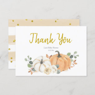 White Pumpkin Baby Dusche Danke Karte