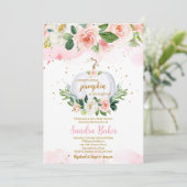 White Pumpkin Baby Dusche Einladung (Stehend Vorderseite)