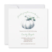 White Pumpkin Baby Dusche lädt Gender Neutral ein