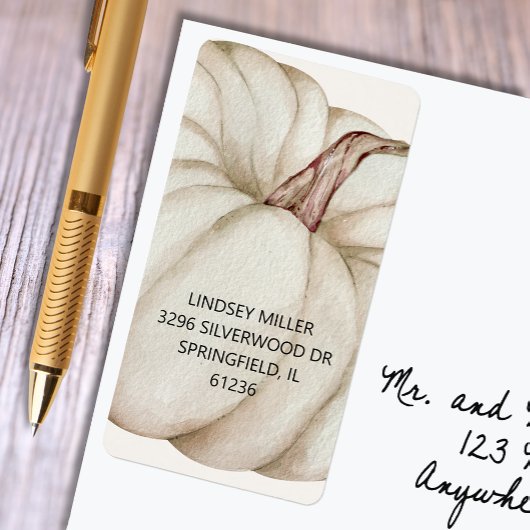 White Pumpkin Baby Dusche Rücksendeadresse Adressaufkleber