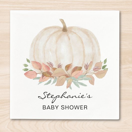 White Pumpkin Baby Dusche Serviette