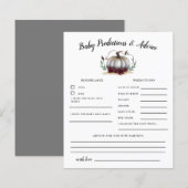 White Pumpkin Baby Predictions & Advice Card (Vorne/Hinten)