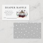 White Pumpkin Baby Showdiaper Raffle Ticket Begleitkarte (Vorne/Hinten)