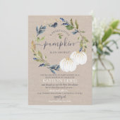 White Pumpkin Baby Shower by Mail Einladung (Stehend Vorderseite)