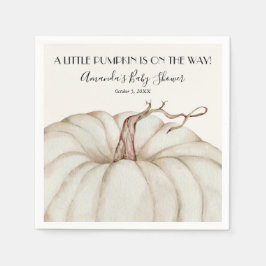 White Pumpkin Baby Shower Gender Neutral Serviette