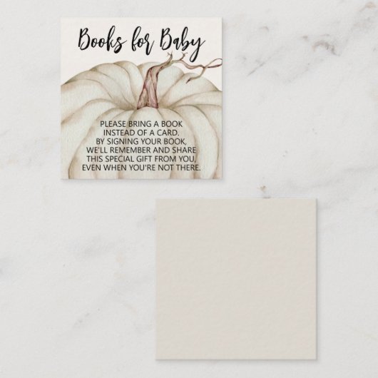 White Pumpkin Baby Shows Begleitkarte (Vorne/Hinten)