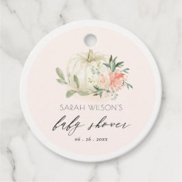 White Pumpkin Blush Bloral Baby Brunch Dusche Geschenkanhänger