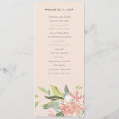 White Pumpkin Blush Flora Hochzeitsprogramm Menükarte (Rückseite)