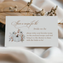 White Pumpkin Brautparty gemeinsam mit einem Rezep Begleitkarte