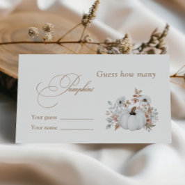 White Pumpkin Brautparty Wie viele Kürbis Begleitkarte