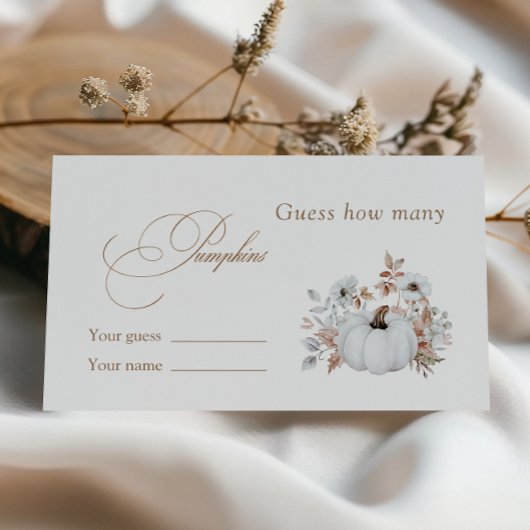 White Pumpkin Brautparty Wie viele Kürbis Begleitkarte