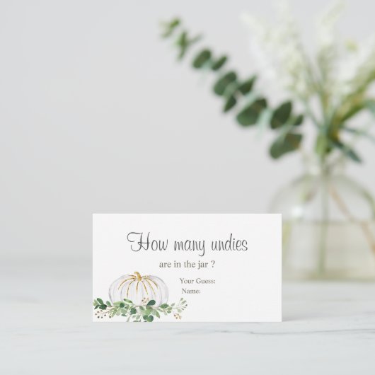 White Pumpkin-Brautparty wie viele Ungeborene Begleitkarte (Stehend Vorderseite)