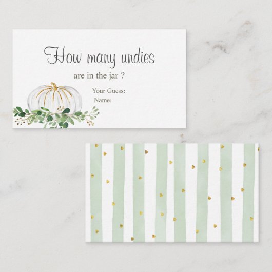 White Pumpkin-Brautparty wie viele Ungeborene Begleitkarte (Vorne/Hinten)