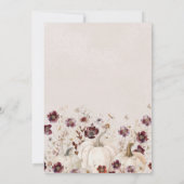 White Pumpkin Burgundy Wildblume 100. Geburtstag Einladung (Rückseite)