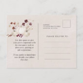 White Pumpkin Burgundy Wildblume 90. Geburtstag Einladungspostkarte (Rückseite)