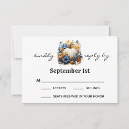White Pumpkin Elegant Fall Garden Wedding UAWG RSVP Karte