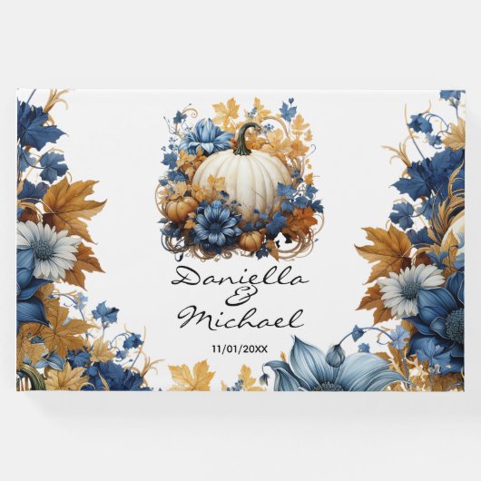 White Pumpkin Elegante Fall Garden Gästebuch (Vorderseite)