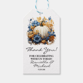 White Pumpkin Elegante Fall Garden Geschenkanhänger