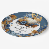 White Pumpkin Elegante Fall Garden Pappteller (Schrägansicht)