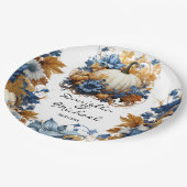 White Pumpkin Elegante Fall Garden Pappteller (Schrägansicht)