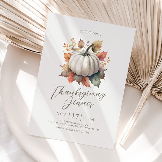 White Pumpkin Erntedank Dinner Einladung