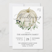 White Pumpkin-Erntedank Einladung (Vorderseite)