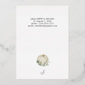 White Pumpkin-Erntedank Folieneinladung (Rückseite)