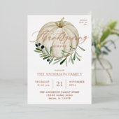 White Pumpkin-Erntedank Folieneinladung (Stehend vorne)