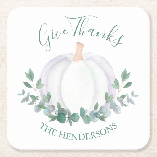 White Pumpkin-Erntedank Rechteckiger Pappuntersetzer (Vorderseite)