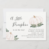 White Pumpkin Fall Baby Dusche Einladung (Vorderseite)