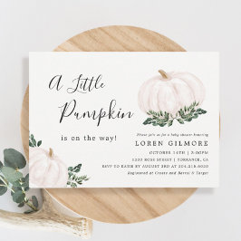 White Pumpkin Fall Baby Dusche Einladung