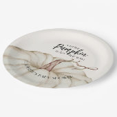 White Pumpkin Fall Baby Dusche Pappteller (Schrägansicht)