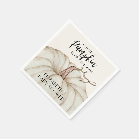 White Pumpkin Fall Baby Dusche Serviette (Ecke)