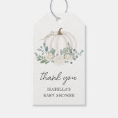 White Pumpkin | Fall Baby Dusche Vielen Dank für I Geschenkanhänger (Vorderseite)