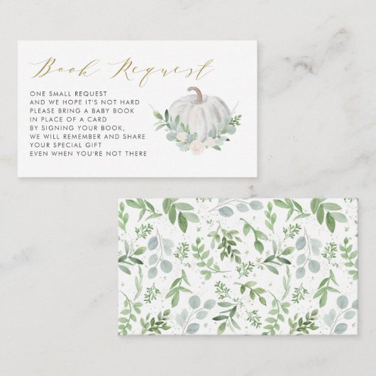 White Pumpkin Fall Baby Showkarte Platzkarte (Vorne/Hinten)