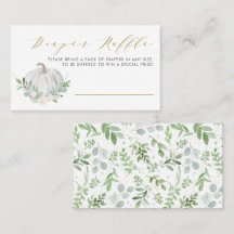 White Pumpkin Fall Babydusche Windelwaschkarte