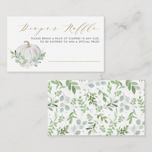 White Pumpkin Fall Babydusche Windelwulst Raffle G Begleitkarte